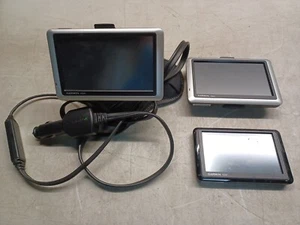 LOT of 3 Garmin Nuvi GPS Units 1390, 1450 Stand Cord Bundle Silver - UNTESTED - Picture 1 of 14