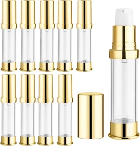 10 Pcs Empty Airless Pump Bottle Travel Cosmetic Cream Pump Bottle Refillable Va - Picture 1 of 6