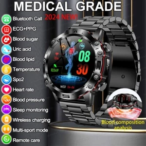 UK 2025 neue medizinische Qualität Smartwatch Blutdruck Sauerstoff Herzfrequenz Bluetooth - Bild 1 von 12