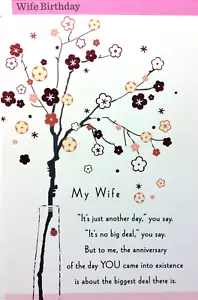 WIFE Birthday card, FOR MY WIFE,"The Gift of You and Your LOVE" Hallmark 90F - Picture 1 of 4