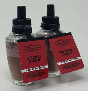 NEW 2 Bath and Body Works Hot Cocoa And Cream Wallflower Fragrance Refill - Picture 1 of 5