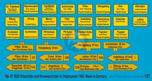 Peddinghaus 1/87 (HO) German Town & Road Signs & Placards East Prussia 1945 3820 - Picture 1 of 1