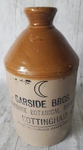Große Garside Bros. Salzglasur Steinzeug Flagon / Glas Flasche Yorkshire Botanical - Bild 1 von 12