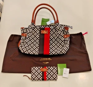 Kate Spade STEVIE Handbag w/ Matching Wallet - Classic Spade / Chocolate - NEW - Picture 1 of 17