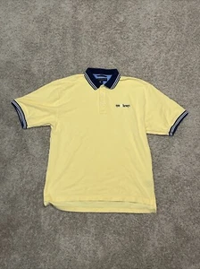 Vintage Tommy Hilfiger Golf Open Fairways Mens Polo Shirt Yellow Sz L Preppy - Picture 1 of 12