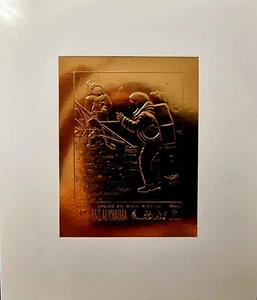 United Arab Emirates 1970 MNH Ras Al Khaima Apollo Space Gold Stamps Block - Picture 1 of 3