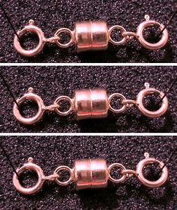 (3) 4.5mm TINY 14k Rose GOLD FILLED MAGNETIC CLASP Extender DOUBLE 5mm Spring - Picture 1 of 7