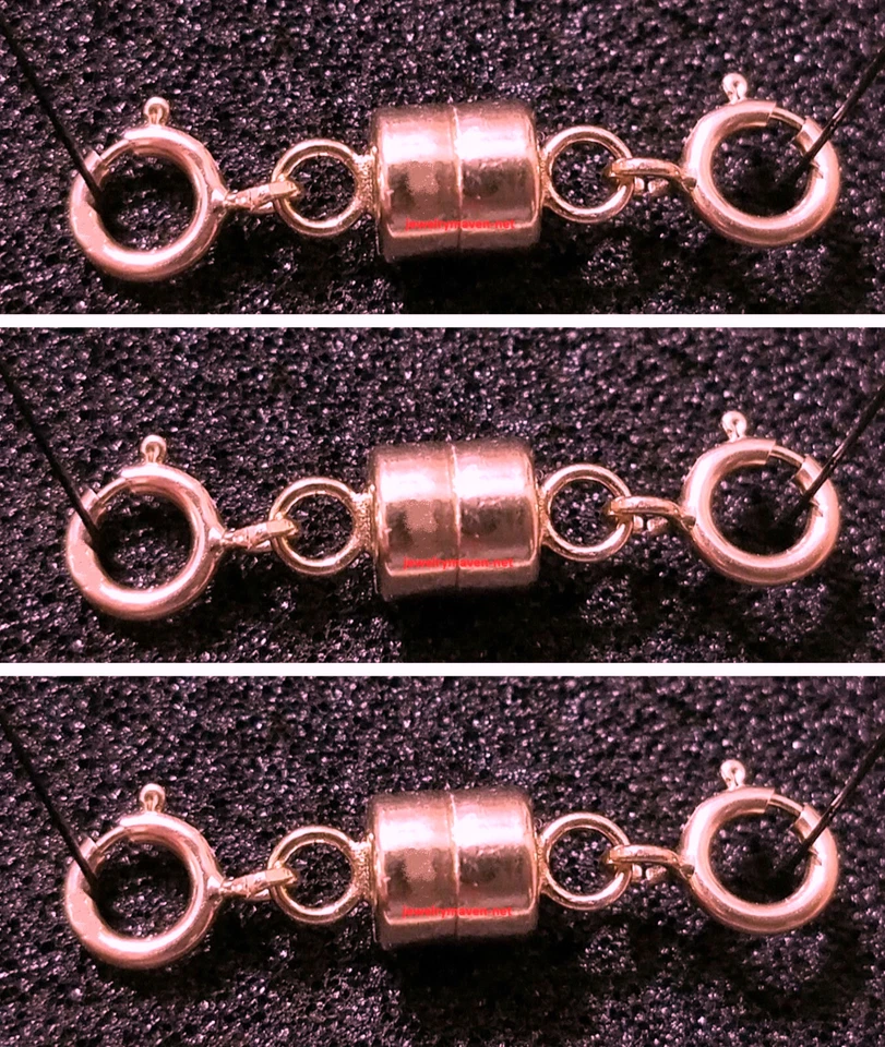 (3) 4.5mm TINY 14k Rose GOLD FILLED MAGNETIC CLASP Extender DOUBLE 5mm Spring - Image 1 of 4