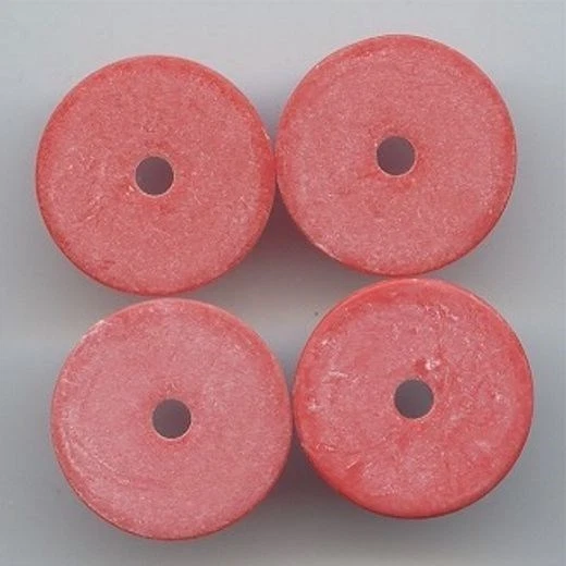 12 VINTAGE ROJO MATE ACRÍLICO LISO REDONDO 24mm. CUENTAS DISCO ESPACIADOR PLANO 6640 Foto 1 de 1