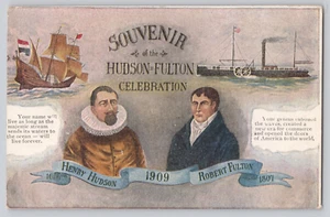 Postkarte Hudson Fulton Celebration New York 1909 Dampfer Souvenir - Bild 1 von 3