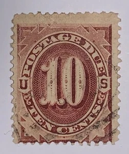 Travelstamps: 1884-1889 US Scott#J19, used , ng, hinged, Post Due ,SCV. $35.00 - Picture 1 of 6
