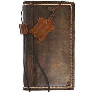Echt Leder Tasche für iPhone 14 13 16E 15 16 Pro Max Wallet Dark Plus Stitch - Bild 1 von 11