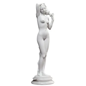 Water Carrier Table Sculpture In White Marble H 40Cm - Picture 1 of 7
