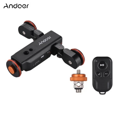 Andoer Wireless Video Camera Dolly 3-Speed Motorized Electric Track Slider Dolly - Image 1 of 4