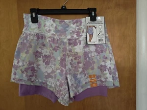 Rbx Running Shorts, Side Slit, Inner Bike Short Sz Medium NWT Purple Floral - Picture 1 of 5