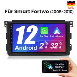 2+32GB Android 12 Autoradio Für Smart Fortwo 451 2005-2010 GPS Navi WIFI CarPlay - Bild 1 von 11
