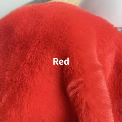 50 50CM Faux Rabbit Fur Fabric Thick Fluffy DIY Toy Doll Jewelry Background Red - Image 1 of 4