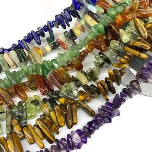 Venta al por mayor cuentas sueltas de ágatas de piedra natural irregulares para hacer joyas de 15,5"" - Imagen 1 de 66