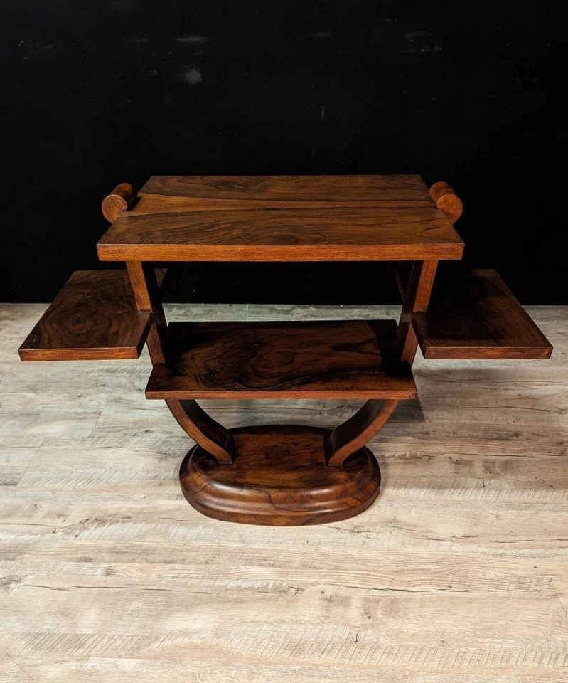 Table d'Appoint En Noyer De l'époque Art Déco - Photo 1/4