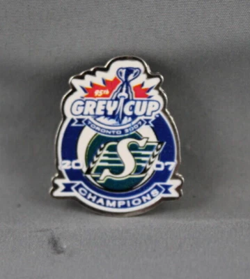 Saskatchewan Roughriders Pin (Retro) - 2007 Grey Cup Champions - Sticker Pin  - Image 1 of 3