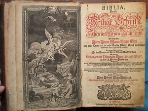 BIBLE DE LUTHER dite DILHERR. Nuremberg, 1755. Nombreuses planches et gravures. - Bild 1 von 12