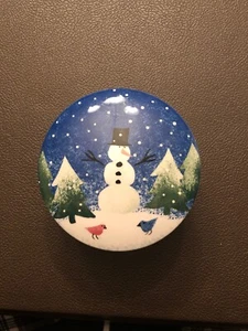 Rare Vintage Nikko Winter Wonderland Bon Bon Dish 5 Inch Snowman Deb Mores - Picture 1 of 4