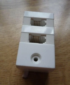 Telephone socket extension with 2 sockets 1-to-2 adapter adopter splitter BS6312 - Zdjęcie 1 z 9