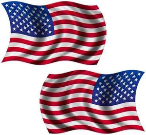 Juego de calcomanías de 2 - 3"" x 1,8"" bandera estadounidense de Estados Unidos ondear EE. UU. pegatinas coche RL - Imagen 1 de 1