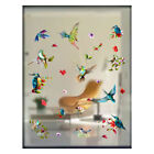3sheet Self Home Decor Waterproof Wall Sticker Hummingbird Flower Glass