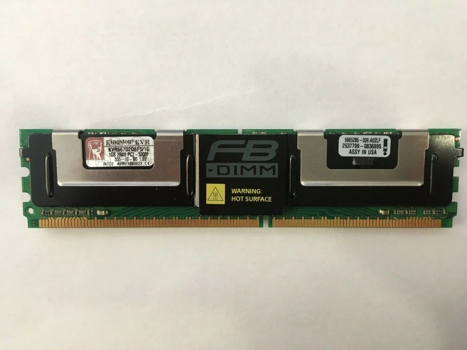 KINGSTON ValueRAM Server/Workstation KVR667D2D8F5/1G 1GB 667MHz DDR2 ECC Fully B - Image 1 of 1