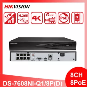 Neu Hikvision 8 Kanäle 8 POE NVR 4K Netzwerk Videorecorder DS-7608NI-Q1/8P (D) CCTV - Bild 1 von 8