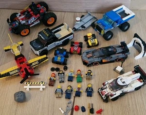 Lego Bundle Cars Plane 9 Figures And Accessories No Box Instructions Read - Picture 1 of 12