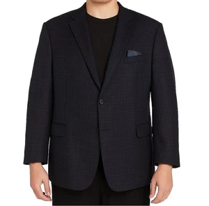 RALPH LAUREN Executive Jacket Blazer SportCoat 100% Wool Business Blue Label 52R - Picture 1 of 11