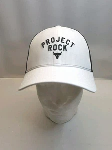 Gorra de camionero Under Armour Project Rock para hombre gorra con cierre a presión blanca negra nueva/etiquetas - Imagen 1 de 15