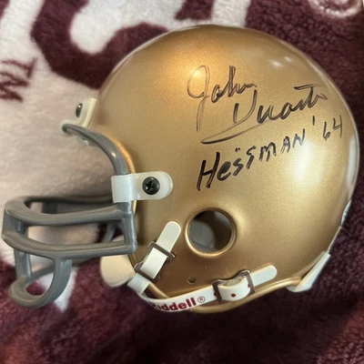 John Huarte Signed Notre Dame Minihelmet JSA 1964 Heisman Trophy Winner - Image 1 of 4