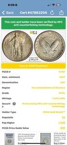 1927 Standing Liberty Quarter .25 PCGS XF45 Gold Shield No Reserve!  - Picture 1 of 3
