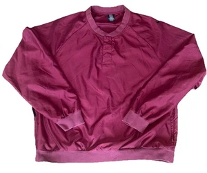 Nike Golf Windbreaker Mens Size XL Burgundy Pullover Jacket V Neck Swoosh Logo - Picture 1 of 4