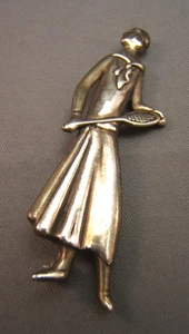 MFA Museum Fine Arts Boston Sterling 1920's Tennis Player Brooch Pin - Picture 1 of 3