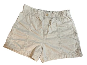 Levi Khaki Shorts Light Green Elastic Waist Girls 14 Size Large 100% Cotton - Picture 1 of 9