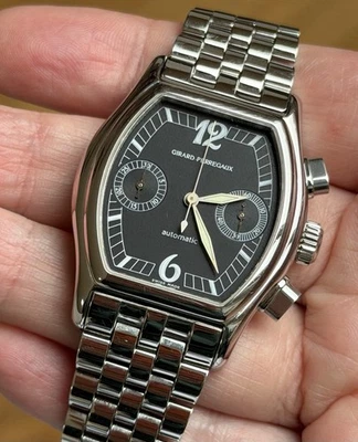 Girard Perregaux Richeville Chronograph Mens Watch 36mm Bracelet Black Dial 2750 — 第 1/4 张图片