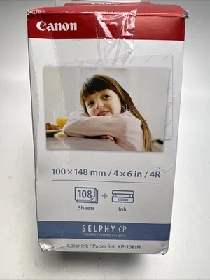 Juego de tinta/papel color Canon KP-108IN para impresora SELPHY CP820 CP910 CP1300 CP1200 Foto 1 de 4