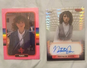 High-Tek Stranger Things Natalia Dyer Auto as Nancy Wheeler & Season 4 Pink Card - Picture 1 of 2