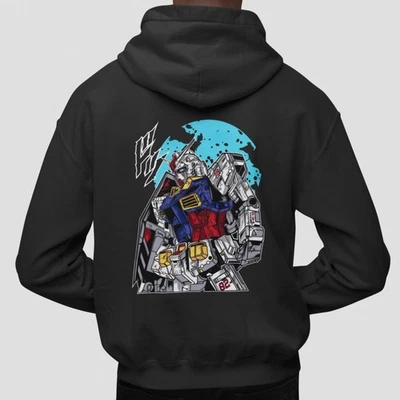 机动战士高达连帽衫 RX78 Mecha 机器人动漫图形日本街头服饰套衫男女通用 — 第 1/4 张图片