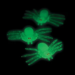2 1/2" Bulk 108 Pc. Classic Glow-in-the-Dark Plastic Spiders - Picture 1 of 2