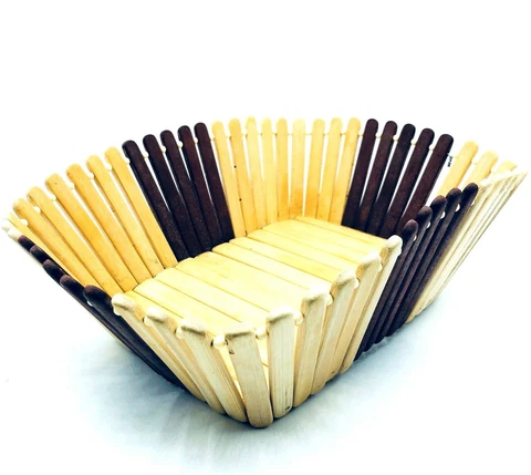 Vintage Wooden Basket Bread Fruit Bowl Round Rectangle Boho Home Decor 11"x8"x4" Cover