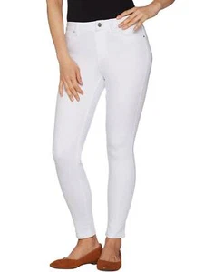 LAURIE FELT Size XXS Silky Denim Colored Skinny Ankle Pull-On Jeans WHITE - Picture 1 of 4