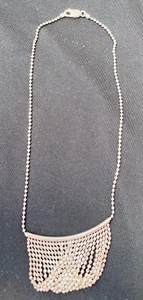 Vintage Milor Italy 925 Sterling Silver Mesh Chain Necklace 16" - Picture 1 of 5