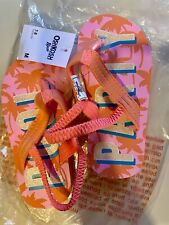 Oshkosh Toddler Girls “party” Flip Flops Size 7-8 With Back Strap Brand New