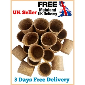 60 PCS 5CM Biodegradable COIR POT Depth Plant Seed Seedling Pot For Home Garden - Picture 1 of 12