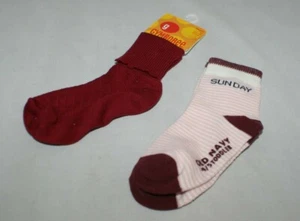 Gymboree Girls Maroon Socks Sz 3-4yrs & Old Navy Striped Pink Sunday ~ Lot of 2 - Picture 1 of 2
